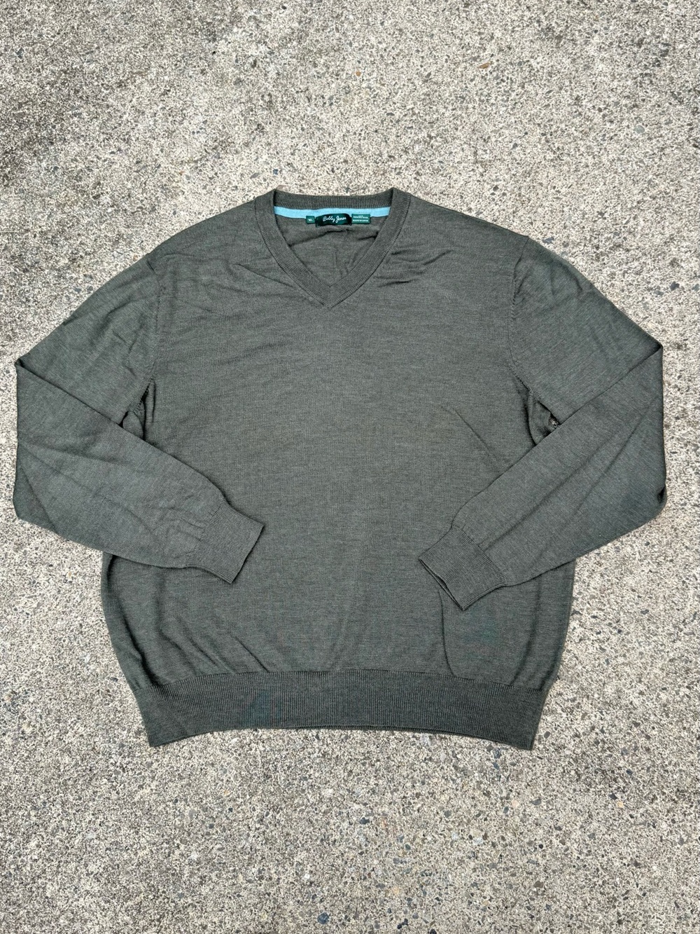 Bobby Jones 100% Merino Wool V-Neck Sweater – Pastel Green – Men’s XL
